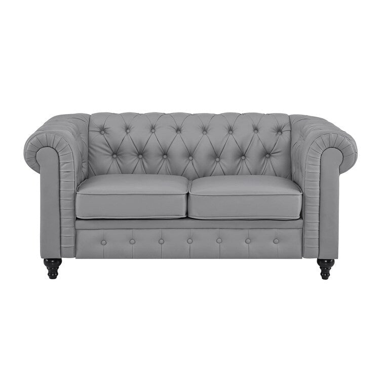 Emery Chesterfield Loveseat, Luxurious Comfort for Cozy Living Rooms, Mid-Century Modern couch, Elegance & Serenity