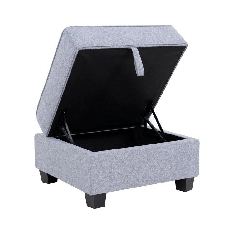 Moderne modulaire hoekbankcollectie, zelf samen te stellen en om te bouwen - optionele ottoman-, midden- en armleuningmodules