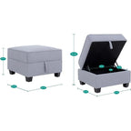 Moderne modulaire hoekbankcollectie, zelf samen te stellen en om te bouwen - optionele ottoman-, midden- en armleuningmodules