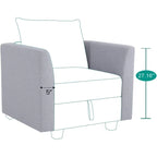 Moderne modulaire hoekbankcollectie, zelf samen te stellen en om te bouwen - optionele ottoman-, midden- en armleuningmodules
