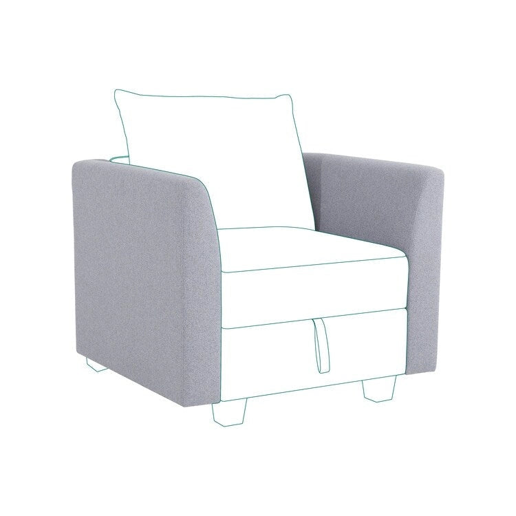 Moderne modulaire hoekbankcollectie, zelf samen te stellen en om te bouwen - optionele ottoman-, midden- en armleuningmodules
