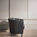 Canapé 2 places tonneau moderne du milieu du siècle en similicuir capitonné à boutons – canapé 2 places confortable style cocon