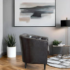 Canapé 2 places tonneau moderne du milieu du siècle en similicuir capitonné à boutons – canapé 2 places confortable style cocon