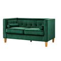 Adelaide moderne loveseat uit het midden van de eeuw - stoel met gecapitonneerd kussen en massief houten poten voor de woonkamer