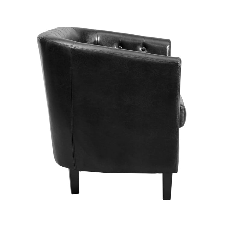 Adelaide moderne loveseat uit het midden van de eeuw - stoel met gecapitonneerd kussen en massief houten poten voor de woonkamer