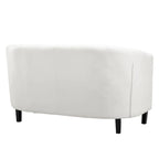 Adelaide moderne loveseat uit het midden van de eeuw - stoel met gecapitonneerd kussen en massief houten poten voor de woonkamer