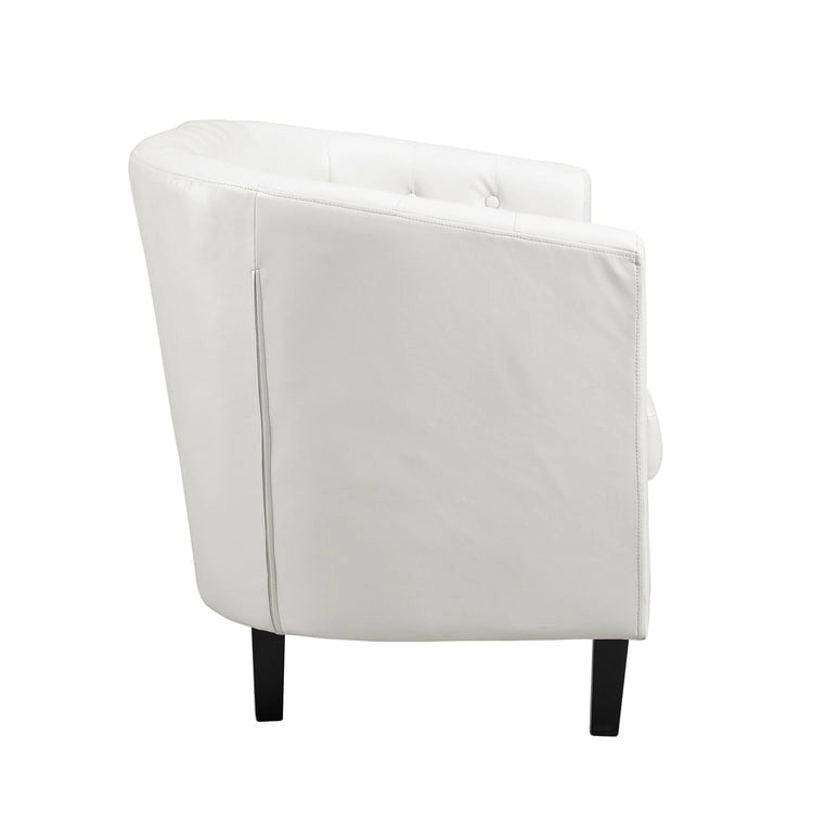 Adelaide moderne loveseat uit het midden van de eeuw - stoel met gecapitonneerd kussen en massief houten poten voor de woonkamer