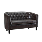 Adelaide moderne loveseat uit het midden van de eeuw - stoel met gecapitonneerd kussen en massief houten poten voor de woonkamer