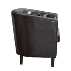 Adelaide moderne loveseat uit het midden van de eeuw - stoel met gecapitonneerd kussen en massief houten poten voor de woonkamer