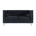Adelaide moderne loveseat uit het midden van de eeuw - stoel met gecapitonneerd kussen en massief houten poten voor de woonkamer