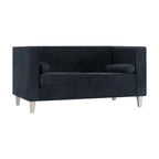 Adelaide moderne loveseat uit het midden van de eeuw - stoel met gecapitonneerd kussen en massief houten poten voor de woonkamer