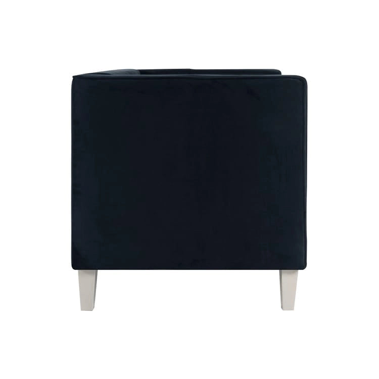 Adelaide moderne loveseat uit het midden van de eeuw - stoel met gecapitonneerd kussen en massief houten poten voor de woonkamer