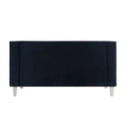 Adelaide moderne loveseat uit het midden van de eeuw - stoel met gecapitonneerd kussen en massief houten poten voor de woonkamer