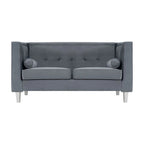 Adelaide moderne loveseat uit het midden van de eeuw - stoel met gecapitonneerd kussen en massief houten poten voor de woonkamer