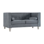 Adelaide moderne loveseat uit het midden van de eeuw - stoel met gecapitonneerd kussen en massief houten poten voor de woonkamer
