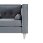 Adelaide moderne loveseat uit het midden van de eeuw - stoel met gecapitonneerd kussen en massief houten poten voor de woonkamer