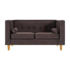 Adelaide moderne loveseat uit het midden van de eeuw - stoel met gecapitonneerd kussen en massief houten poten voor de woonkamer
