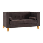 Adelaide moderne loveseat uit het midden van de eeuw - stoel met gecapitonneerd kussen en massief houten poten voor de woonkamer