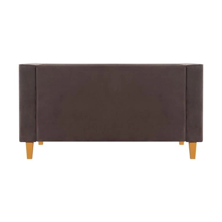 Adelaide moderne loveseat uit het midden van de eeuw - stoel met gecapitonneerd kussen en massief houten poten voor de woonkamer