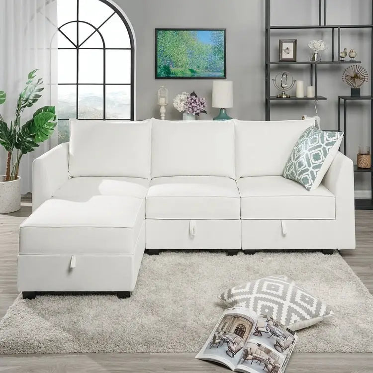 Collezione moderna fai da te - Divano componibile trasformabile - Divano letto in lino per soggiorno, appartamento o ufficio