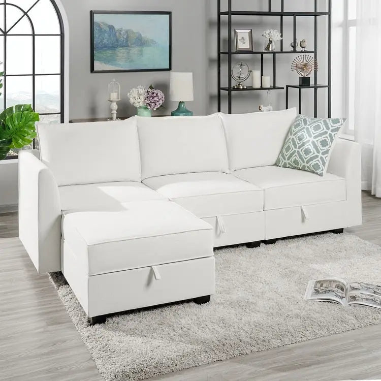 Collezione moderna fai da te - Divano componibile trasformabile - Divano letto in lino per soggiorno, appartamento o ufficio