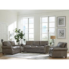 In den USA hergestellt: Vernon Set aus Sofa, Zweisitzer-Sofa und Sessel aus vollnarbigem Leder