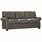 In den USA hergestellt: Vernon Set aus Sofa, Zweisitzer-Sofa und Sessel aus vollnarbigem Leder