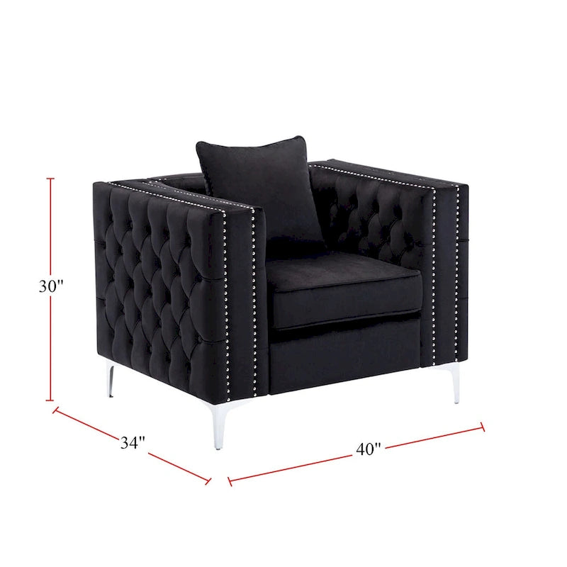 Wohnzimmer-Set aus Samtstoff mit Sofa und Zweisitzer