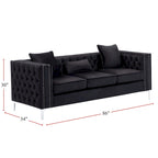 Wohnzimmer-Set aus Samtstoff mit Sofa und Zweisitzer