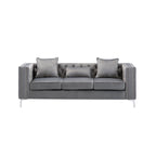 Wohnzimmer-Set aus Samtstoff mit Sofa und Zweisitzer