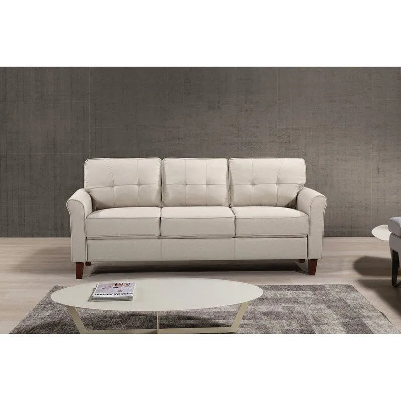 Ensemble de salon Kouchouk capitonné de style moderne du milieu du siècle, 2 pièces - causeuse et canapé