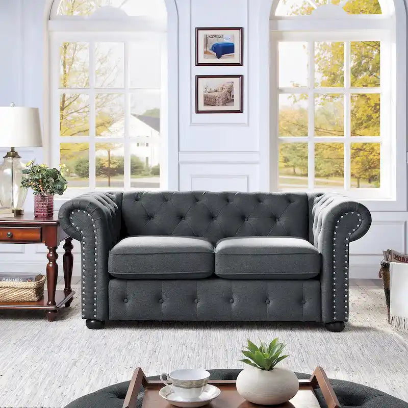Corvus Aleksis getuftetes Chesterfield-Zweisitzer-Sofa