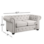 Corvus Aleksis getuftetes Chesterfield-Zweisitzer-Sofa