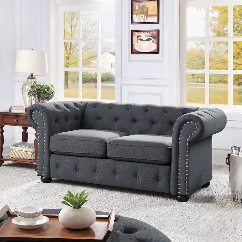 Corvus Aleksis getuftetes Chesterfield-Zweisitzer-Sofa