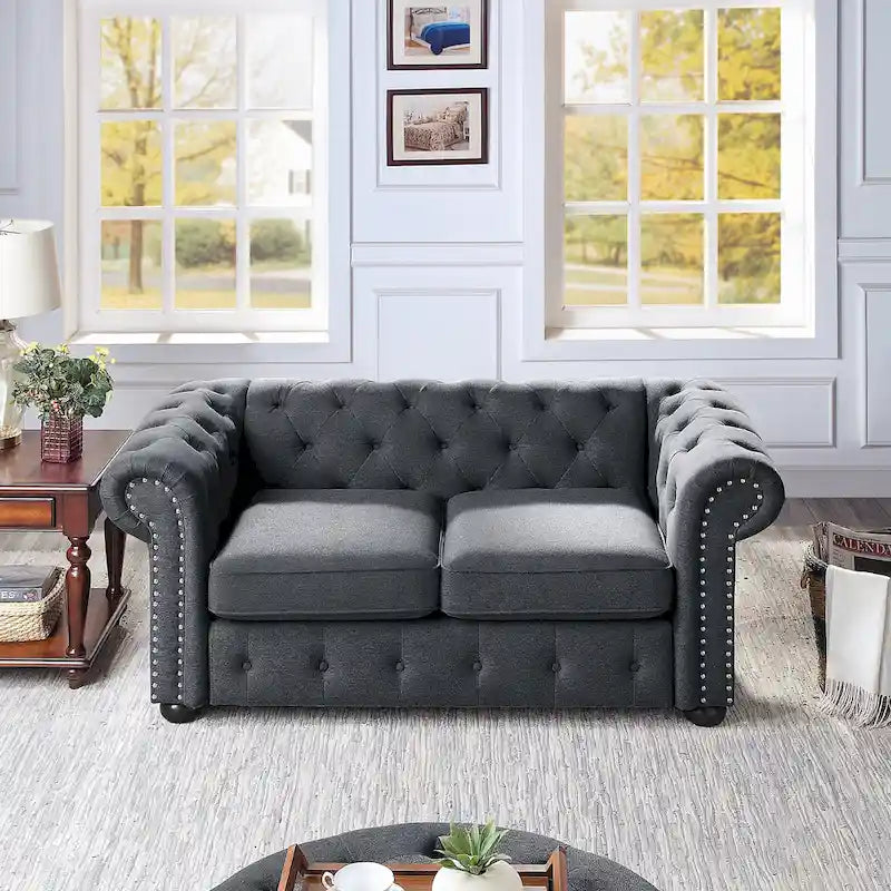 Corvus Aleksis getuftetes Chesterfield-Zweisitzer-Sofa