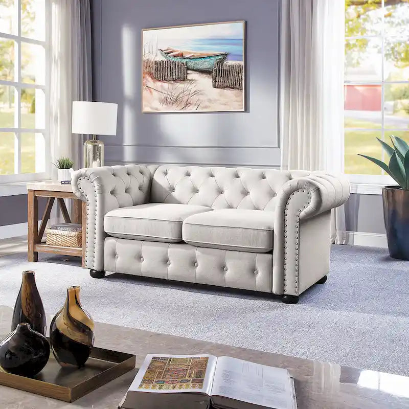 Corvus Aleksis getuftetes Chesterfield-Zweisitzer-Sofa