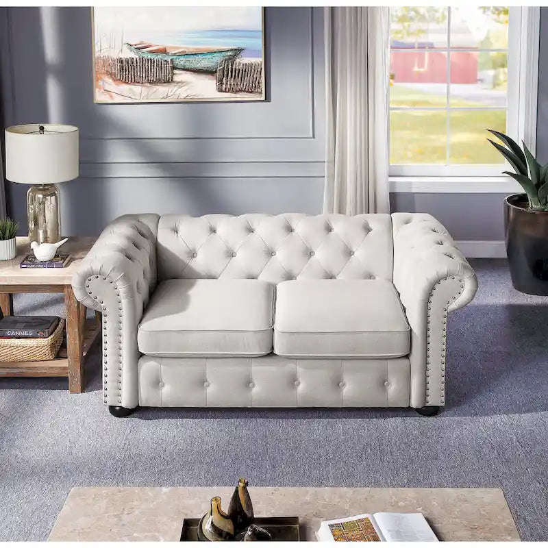 Corvus Aleksis getuftetes Chesterfield-Zweisitzer-Sofa