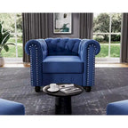 Fauteuil club deux places Chesterfield classique Morden Fort, capitonné et revêtu de velours, 2 pièces avec clous décoratifs, pour le salon
