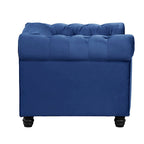 Fauteuil club deux places Chesterfield classique Morden Fort, capitonné et revêtu de velours, 2 pièces avec clous décoratifs, pour le salon