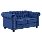 Fauteuil club deux places Chesterfield classique Morden Fort, capitonné et revêtu de velours, 2 pièces avec clous décoratifs, pour le salon