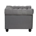 Fauteuil club deux places Chesterfield classique Morden Fort, capitonné et revêtu de velours, 2 pièces avec clous décoratifs, pour le salon