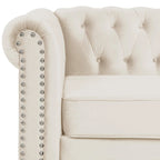 Fauteuil club deux places Chesterfield classique Morden Fort, capitonné et revêtu de velours, 2 pièces avec clous décoratifs, pour le salon