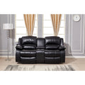 Betsy Furniture — 2-osobowa dwuosobowa sofa z elektryczną funkcją rozkładania, ze skóry klejonej, z konsolą, 8018