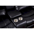 Betsy Furniture — 2-osobowa dwuosobowa sofa z elektryczną funkcją rozkładania, ze skóry klejonej, z konsolą, 8018