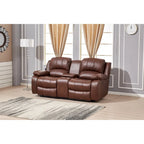 Betsy Furniture — 2-osobowa dwuosobowa sofa z elektryczną funkcją rozkładania, ze skóry klejonej, z konsolą, 8018