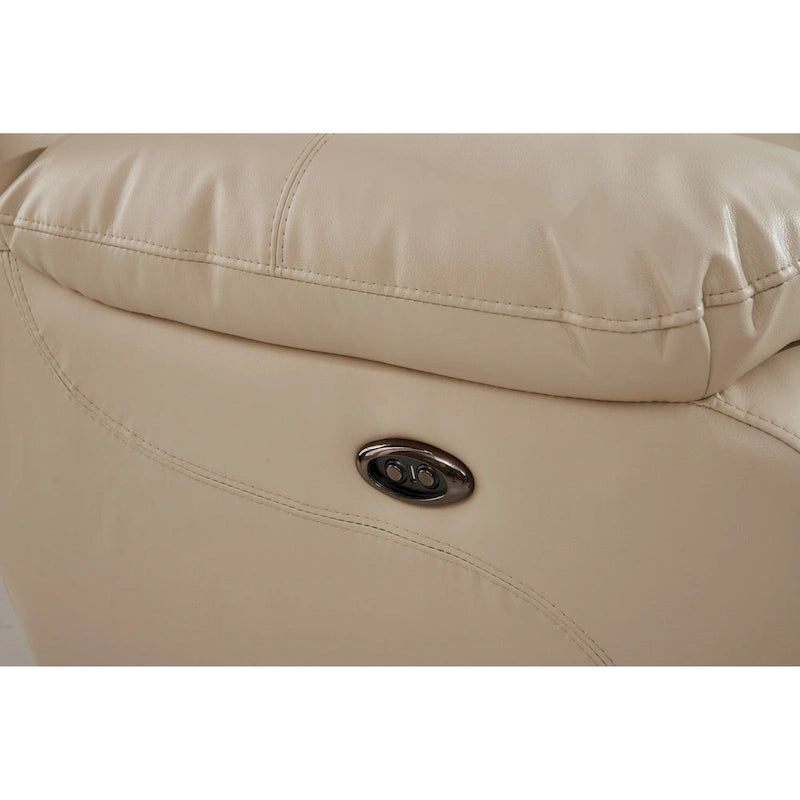 Betsy Furniture — 2-osobowa dwuosobowa sofa z elektryczną funkcją rozkładania, ze skóry klejonej, z konsolą, 8018