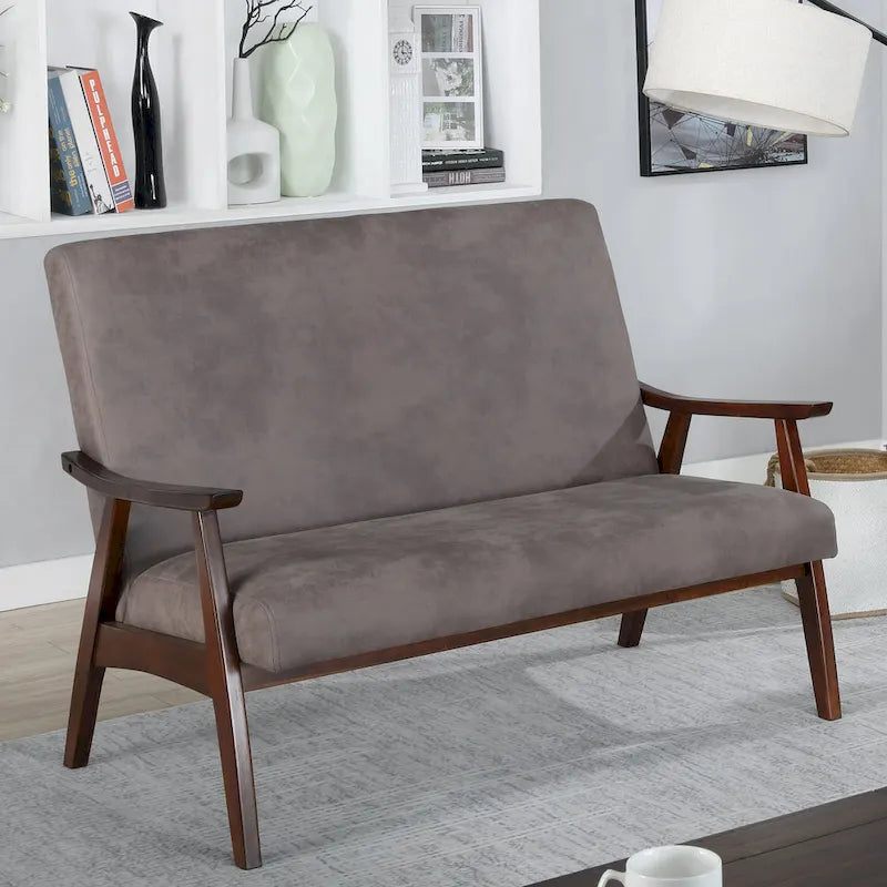 Zeitgemäße Zweisitzerbank aus Kunstleder „Balf“ von Furniture of America