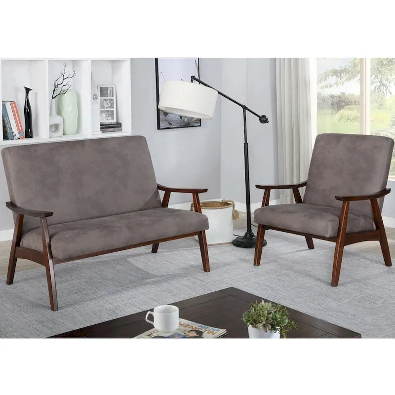 Zeitgemäße Zweisitzerbank aus Kunstleder „Balf“ von Furniture of America