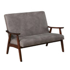 Zeitgemäße Zweisitzerbank aus Kunstleder „Balf“ von Furniture of America