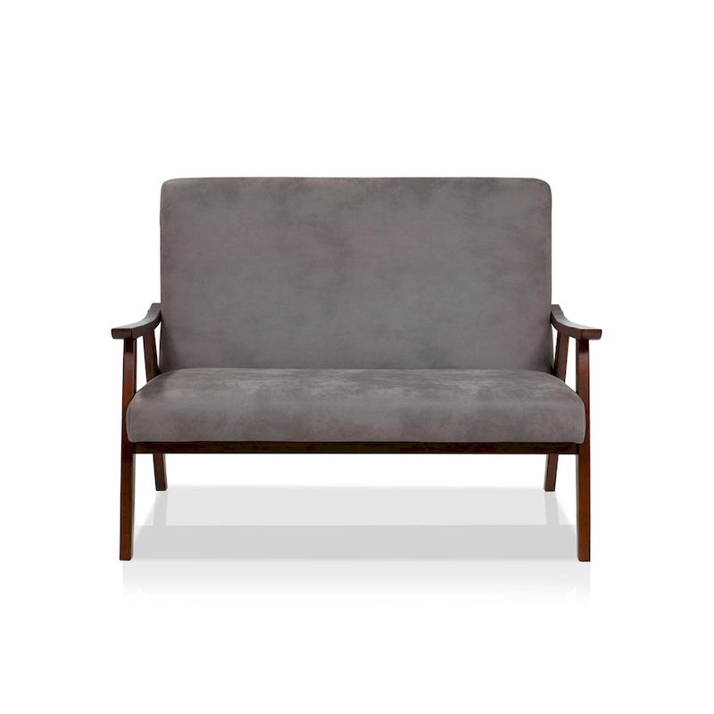 Zeitgemäße Zweisitzerbank aus Kunstleder „Balf“ von Furniture of America
